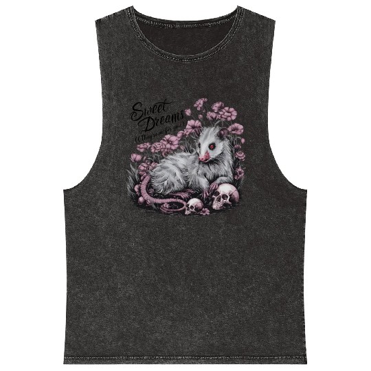sweet dreams goth possum Street Cats Squad Mineral Wash Tank Tops