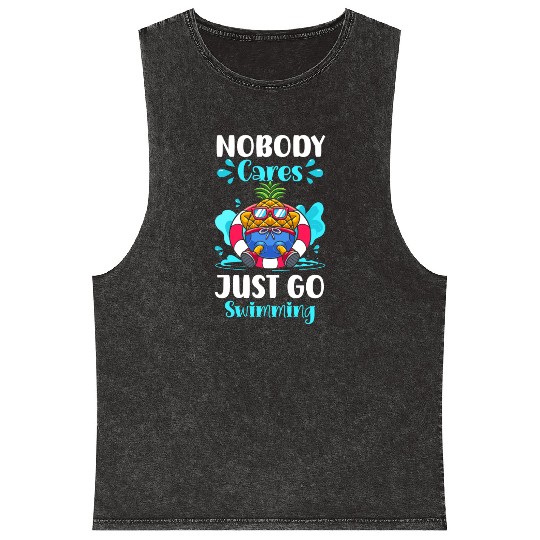 Swimming Summer Friends Mineral Wash Tank Tops
