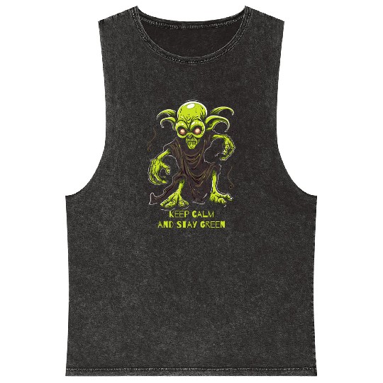 Keep Calm and Stay Green Goblin Mineral Wash Tank Tops