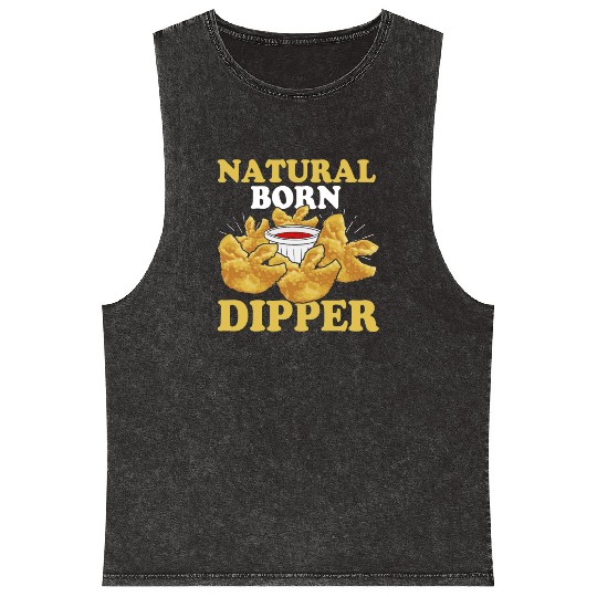 Natural Born DipperFunny Crab Rangoon Mineral Wash Tank Tops