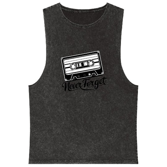 a cassette tape never forget Mineral Wash Tank Tops