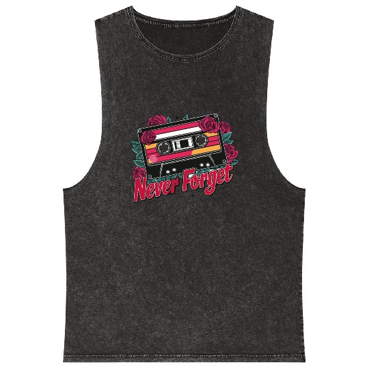 A cassette tape colored with roses 6 Mineral Wash Tank Tops