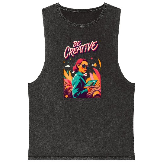 "Be Creative" Mineral Wash Tank Tops Can Spark Endless Inspiration