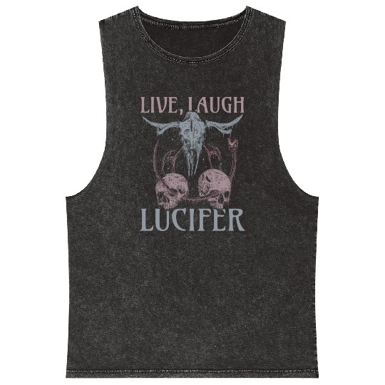 Live Love Lucifer Goth Festival Death Metal Mineral Wash Tank Tops
