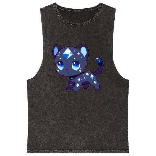 Sapphire Panther Mineral Wash Tank Tops