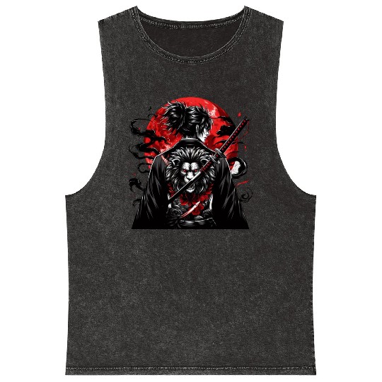 Lion Samurai Mineral Wash Tank Tops