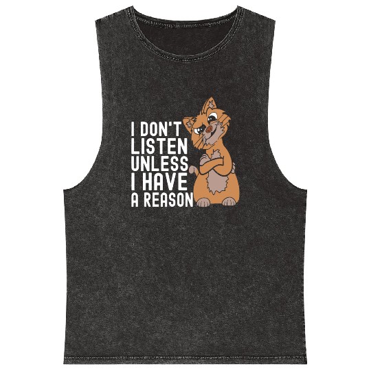 Sassy Ginger Cat Funny Cat Owner Mineral Wash Tank Tops