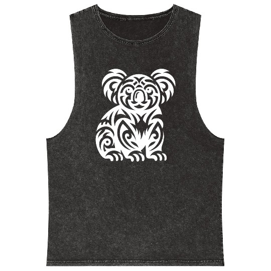 Cute Australian T Tattoo Koala Mineral Wash Tank Tops