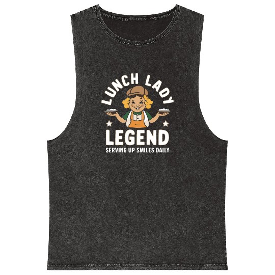 School Lunch Lady School Worker Cafeteria Lady Mineral Wash Tank Tops