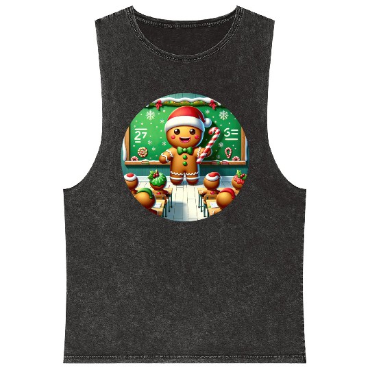 Gingerbread Teach's Yuletide Class Mineral Wash Tank Tops