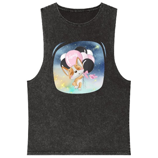 Fox Flying To Space Using Balloon Mineral Wash Tank Tops