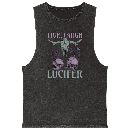 Live Love Lucifer Goth Festival Death Metal Mineral Wash Tank Tops