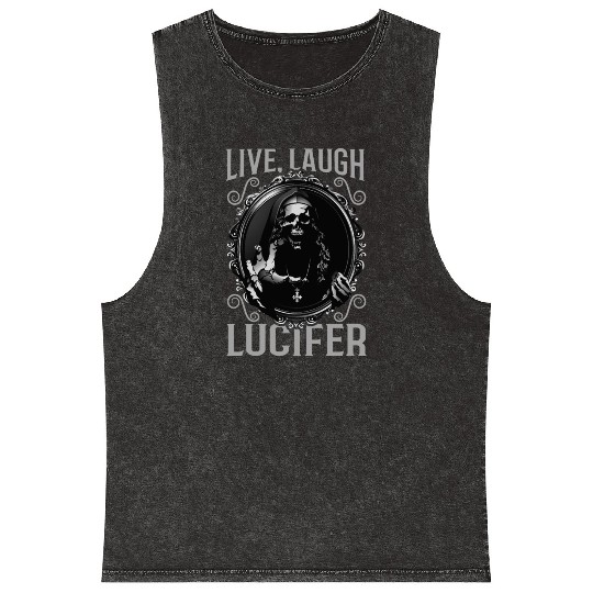 Live Love Lucifer Goth Festival Death Metal Mineral Wash Tank Tops