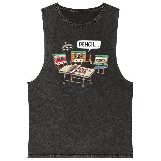 Cassette Tape 80s Music Lover Mineral Wash Tank Tops