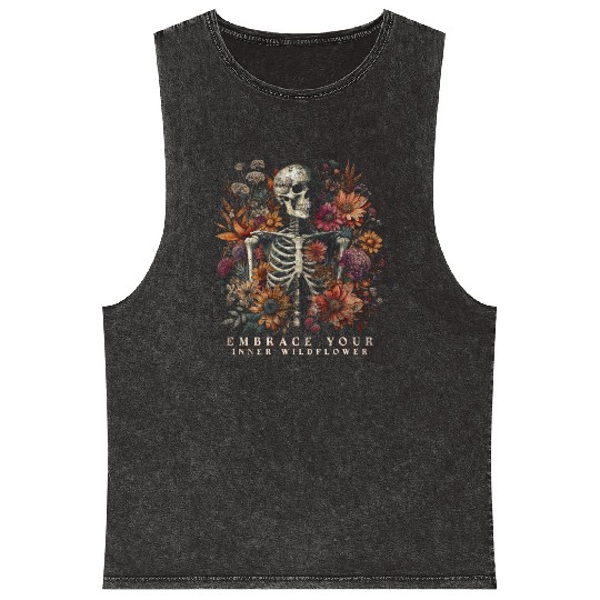 Cottagecore Embrace Your Inner Wildflower Mineral Wash Tank Tops