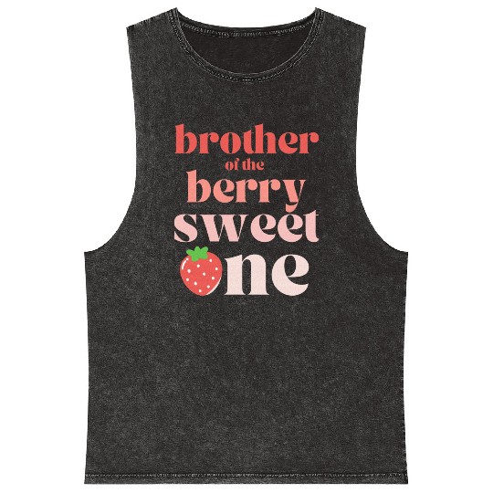 Brother of the Berry Sweet One Strawberry Mineral Wash Tank Tops