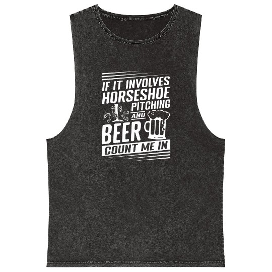 Horseshoe Pitching and Beer Count Me In Mineral Wash Tank Tops