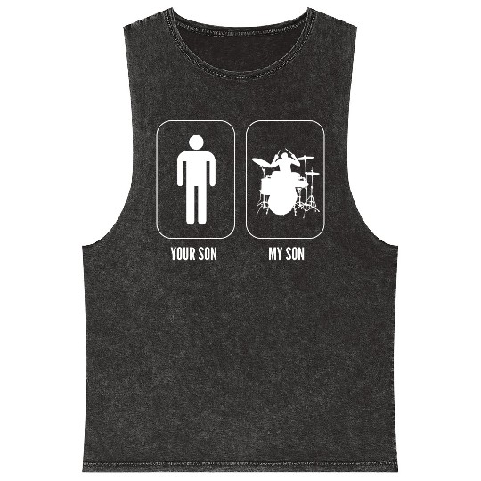 Your Son My Son Drum Player Mineral Wash Tank Tops