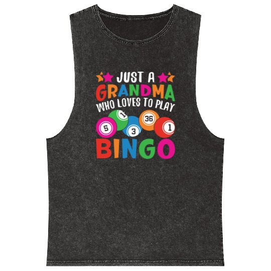 Bingo Grandma Mineral Wash Tank Tops