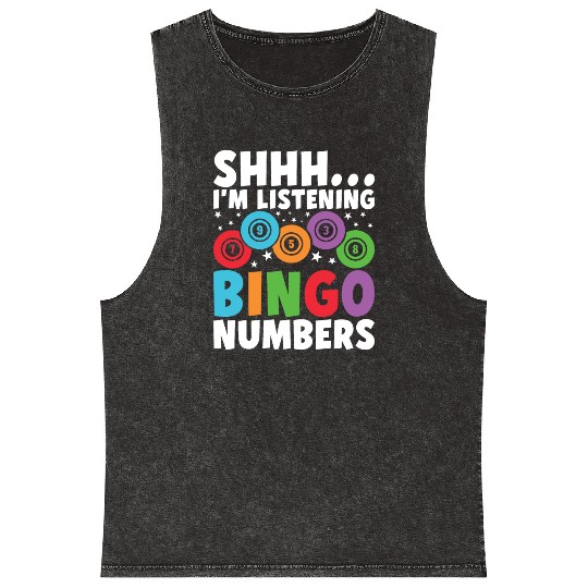 Funny Bingo Gamer Mineral Wash Tank Tops