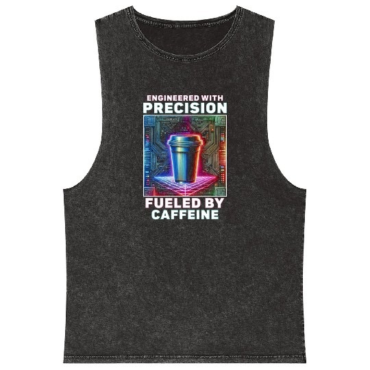 Robotics Engineer Fueled By Caffeine Mineral Wash Tank Tops