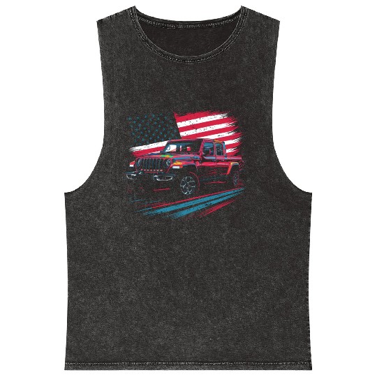 Jeep Gladiator JT US Flag Mineral Wash Tank Tops