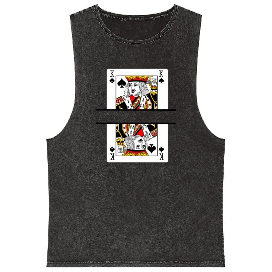 Playing card spades king with banner space Mineral Wash Tank Tops