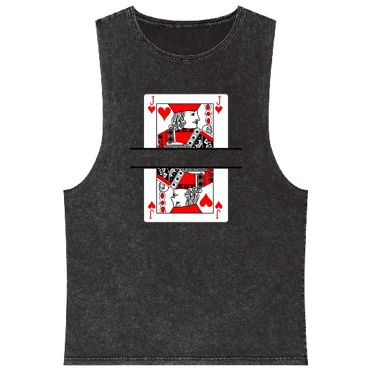 Playing card jack of hearts with banner space Mineral Wash Tank Tops