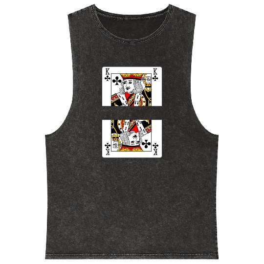 Playing card clover king with banner space Mineral Wash Tank Tops