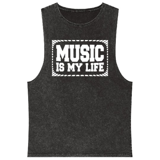 Music Is My Life Party Club Concert Sound Love Mineral Wash Tank Tops