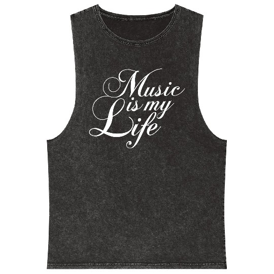 Music Is My Life Party Club Concert Sound Love Mineral Wash Tank Tops