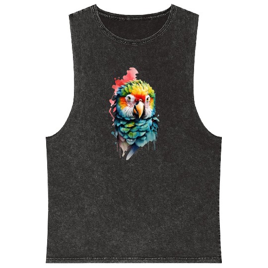Macaw, Budgie Cockatoo, Parrot Flock Mineral Wash Tank Tops