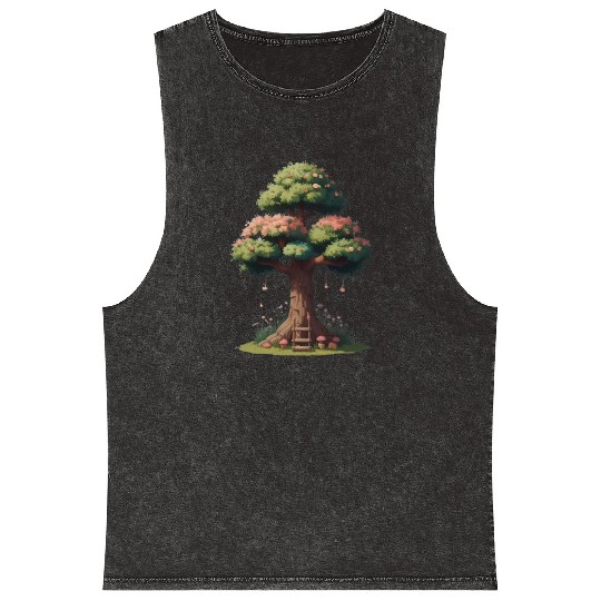 Colorful Tree Life is Really Good Tree Mineral Wash Tank Tops