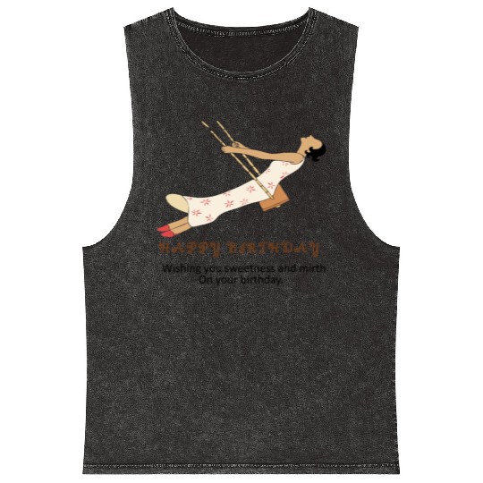 Birthday Bliss- Where Sweetness Meets Joy Mineral Wash Tank Tops