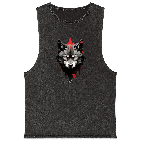 Three Wolf Moon Mineral Wash Tank Tops