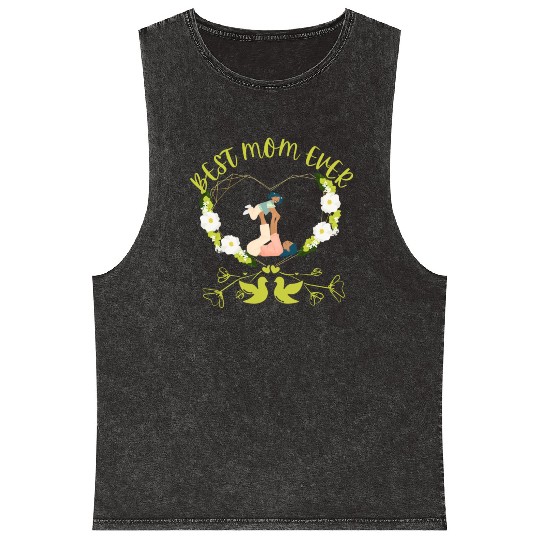 BEST MOM EVER MOTHER AND DAUGHTER DESIGN Mineral Wash Tank Tops
