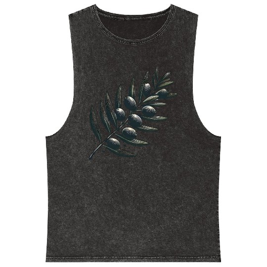 An olive Branch Mineral Wash Tank Tops
