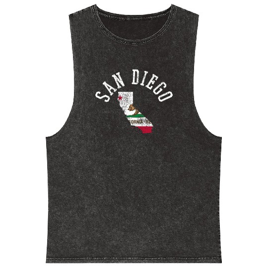San Diego Patriot Flag - Embrace Your Roots Mineral Wash Tank Tops