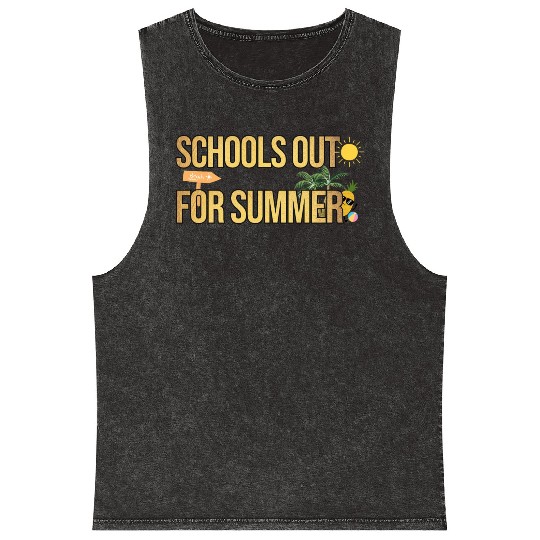 Schools Out For Summer Teacher Mineral Wash Tank Tops
