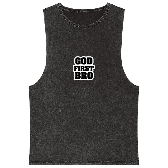God First Bro Faith Mineral Wash Tank Tops