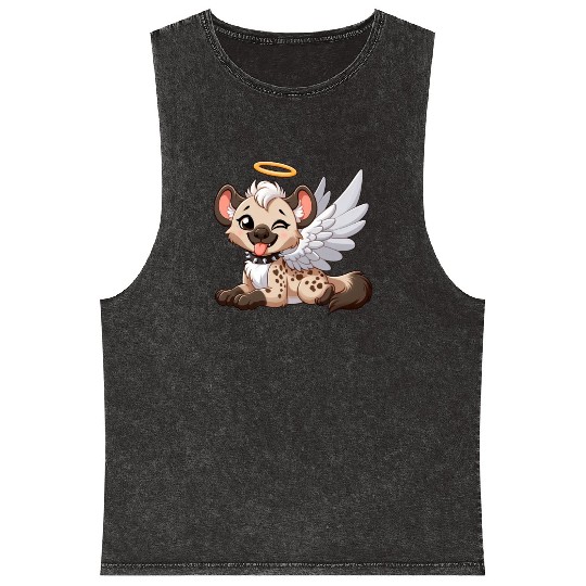 Hyena angel wings halo fantasy Mineral Wash Tank Tops