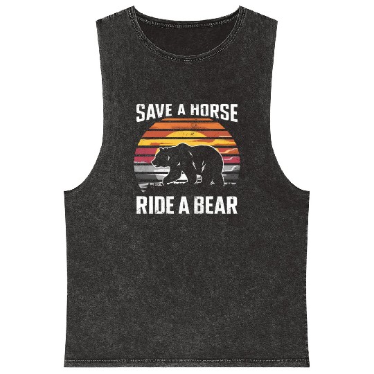 Save A Horse Ride A Bear Gay Pride Bear Community Mineral Wash Tank Tops