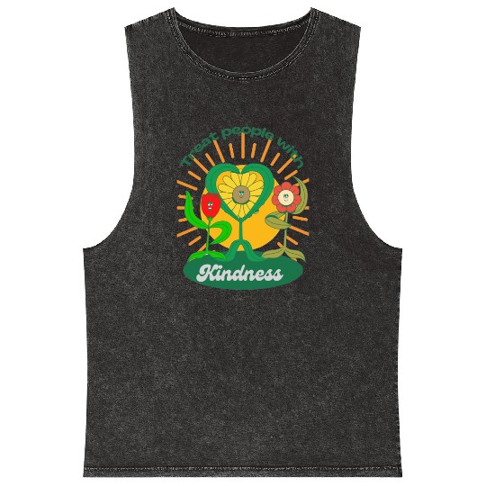 Treat People With Kindness Mineral Wash Tank Tops