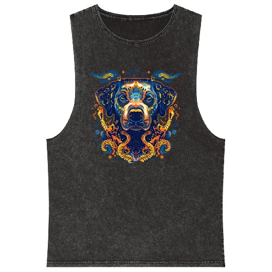 Cancer Hunting Dog Mineral Wash Tank Tops