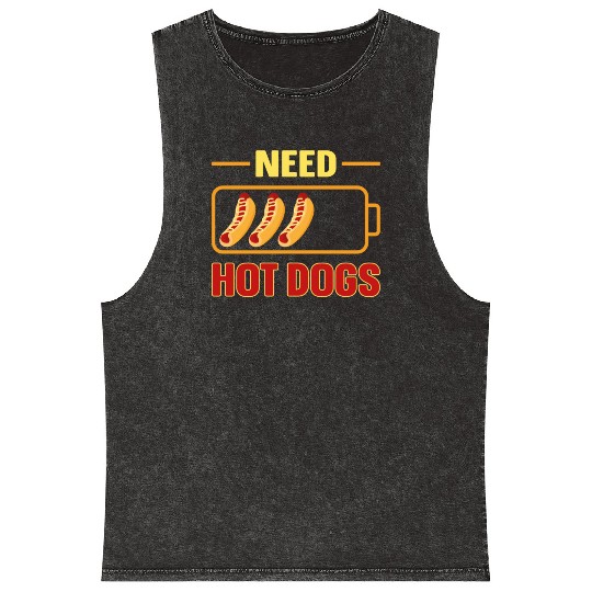Hot Dog Adult Battery Need Hot Mineral Wash Tank Tops