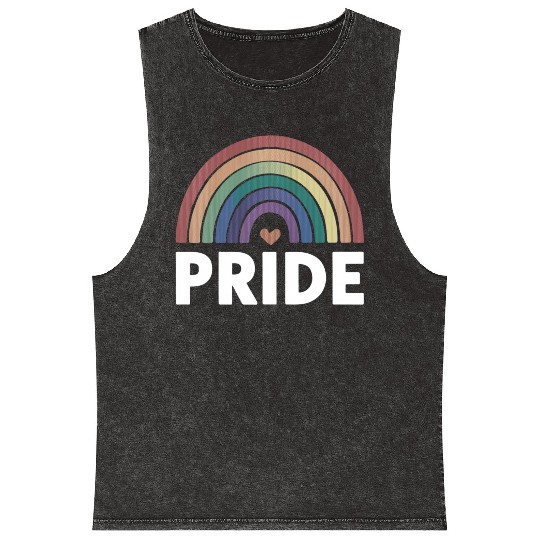 Lesbian Funny LGBT Gay Pride Rainbow Mineral Wash Tank Tops
