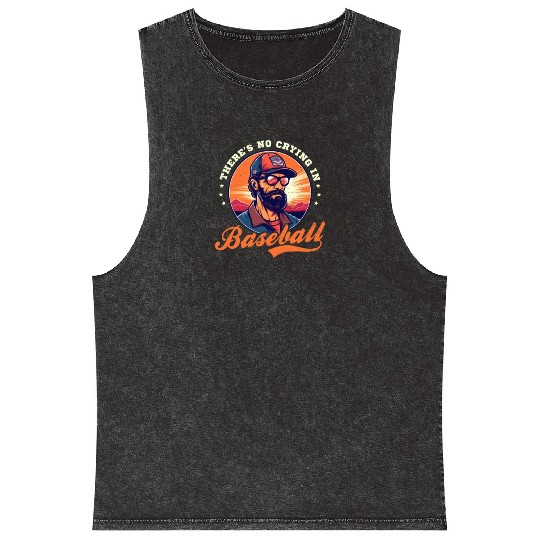 4th Of July Baseball Coach No Crying In Baseball Mineral Wash Tank Tops