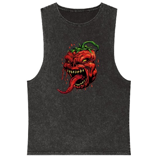 BBQ Hot Chili Carolina Reaper Hot Sauce Gift idea Mineral Wash Tank Tops