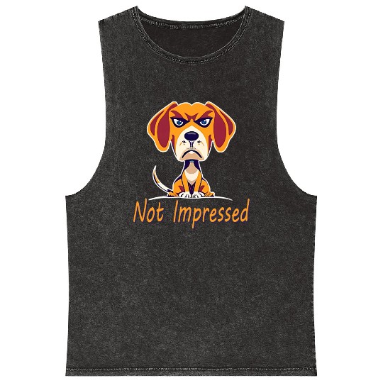 Not Impressed beagle Mineral Wash Tank Tops