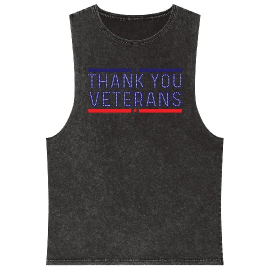 THANK YOU VETERANS Mineral Wash Tank Tops